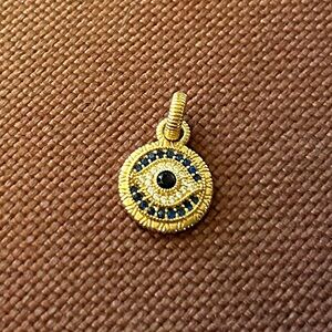 Sterling Silver 14k Plated Evil Eye Charm